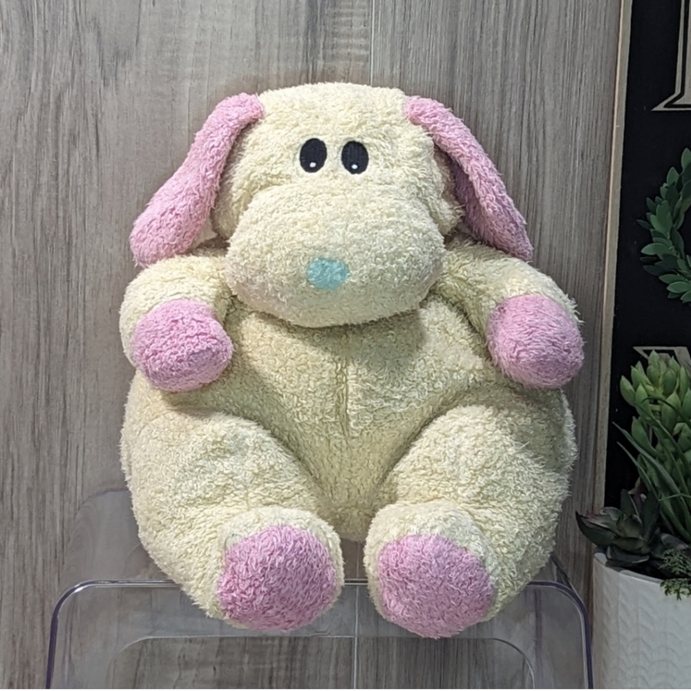 TY- Dogbaby 100% Tylux Pluffies Pillow Pal W/Rattle Vintage 90s RARE!
